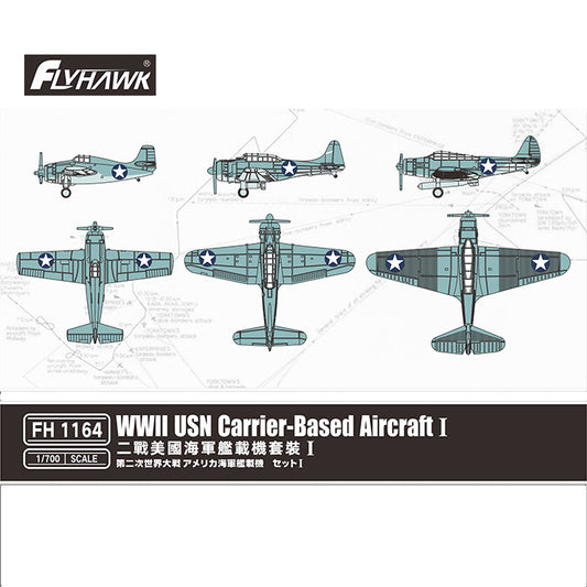 Flyhawk FH1164 1/700 WWII USN Carrier-Based Aircraft I Plastic Model Kit