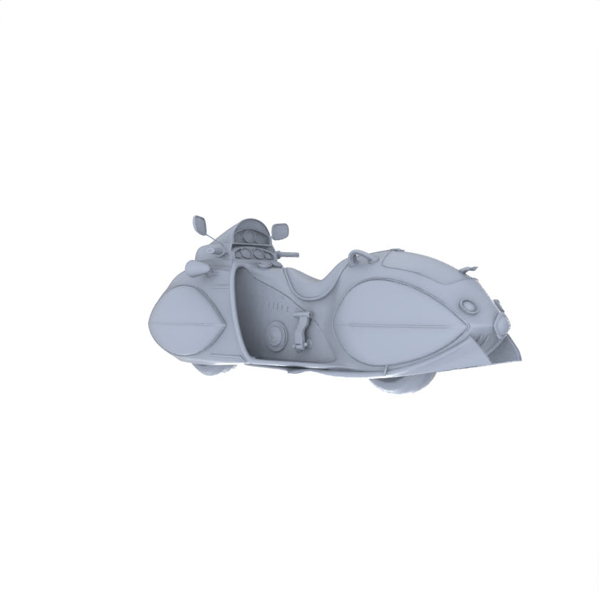 Yao's Studio LYTA121  Blank Unpainted Retro Motorcycle with Sidecar Figurine, DIY Art Craft for Hobbyists & Collectors