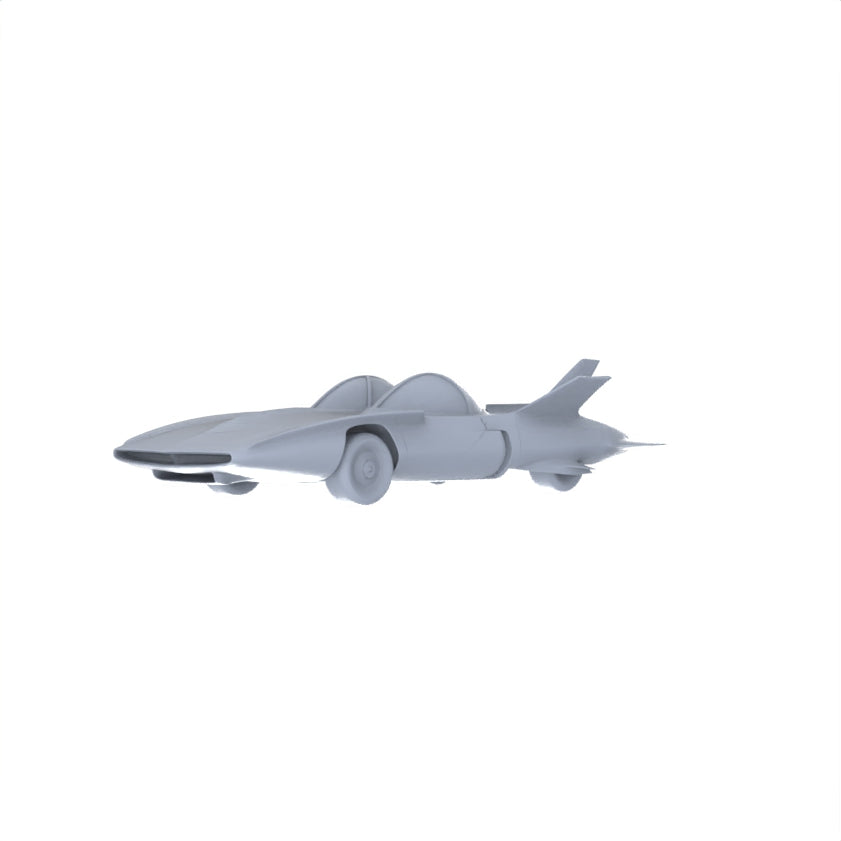 Yao's Studio LYTA122  Unfinished Futuristic Flying Sports Car Model, Unpainted Kit for DIY Painting & Diorama Projects