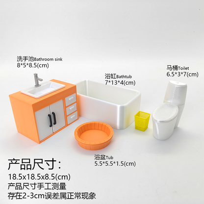 LYTP12211 1/12 Soothing Compact Bath Set Miniature Heirloom Display 1:12 Scale