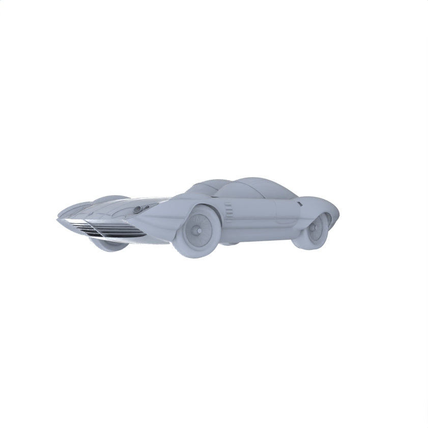 Yao's Studio LYT132  Blank Unpainted Sleek Vintage-Futuristic Car Figurine, DIY Art Craft for Hobbyists & Collectors