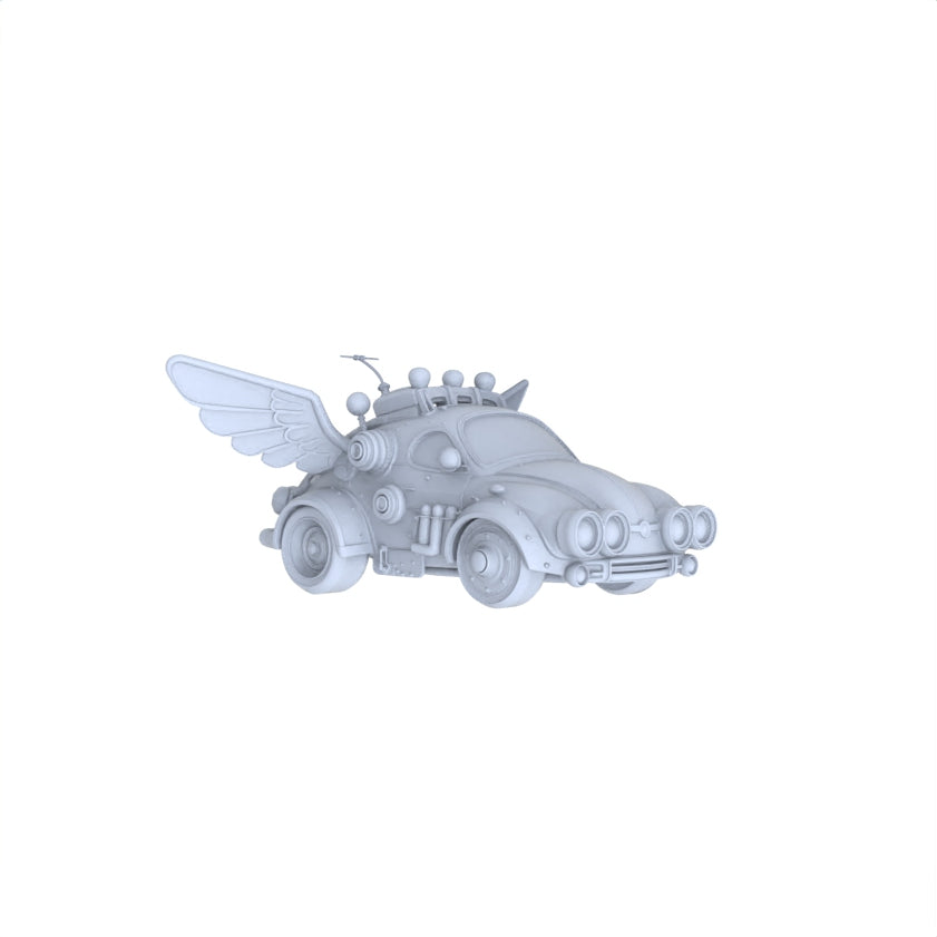 Yao's Studio LYTA142 Unfinished Cute Winged Steampunk Vehicle Model, Unpainted Kit for DIY Painting & Steampunk Workshop Scene Projects
