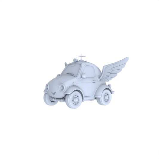 Yao's Studio LYTA143 Blank Unpainted Angel Wing Cartoon Car Figurine, DIY Art Craft for Hobbyists & Collectors