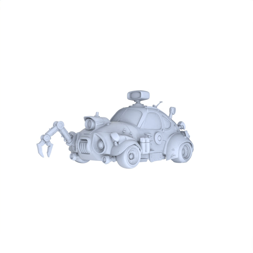 Yao's Studio LYTA144 Blank Unpainted Cartoon Wasteland Robotic Arm Exploration Car Figurine, DIY Art Craft for Hobbyists & Collectors