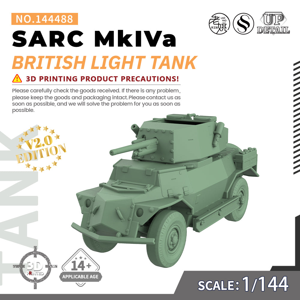 SSMODEL 488 Military Model Kit British SARC MkIVa Light Tank