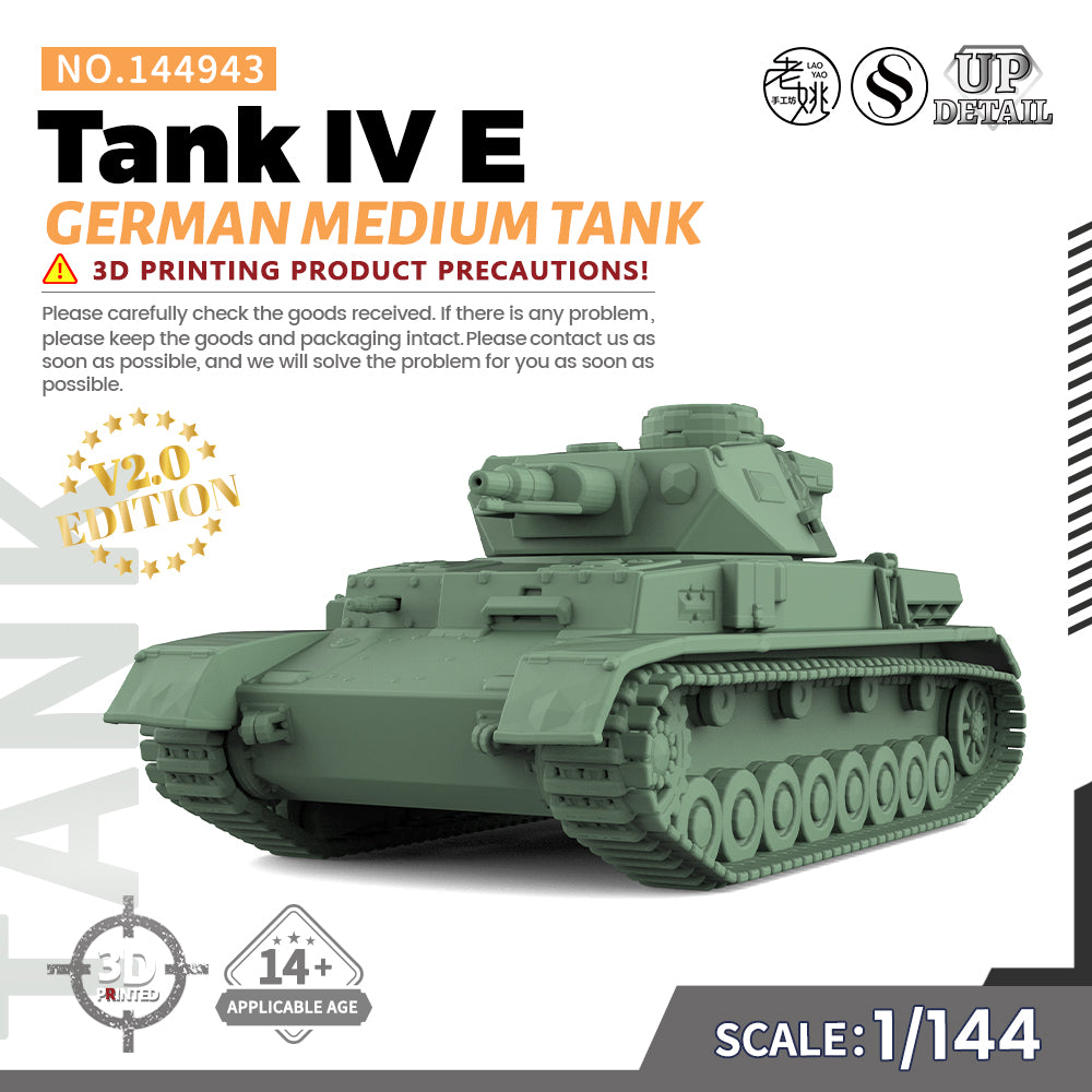 SSMODEL 943 Military Model Kit German Tank IV EMedium Tank