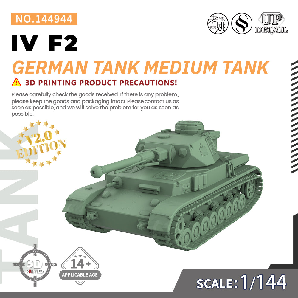 SSMODEL 944 Military Model Kit German Tank IV F2Medium Tank