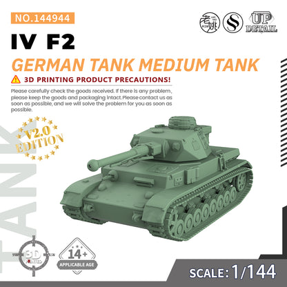 SSMODEL 944 Military Model Kit German Tank IV F2Medium Tank