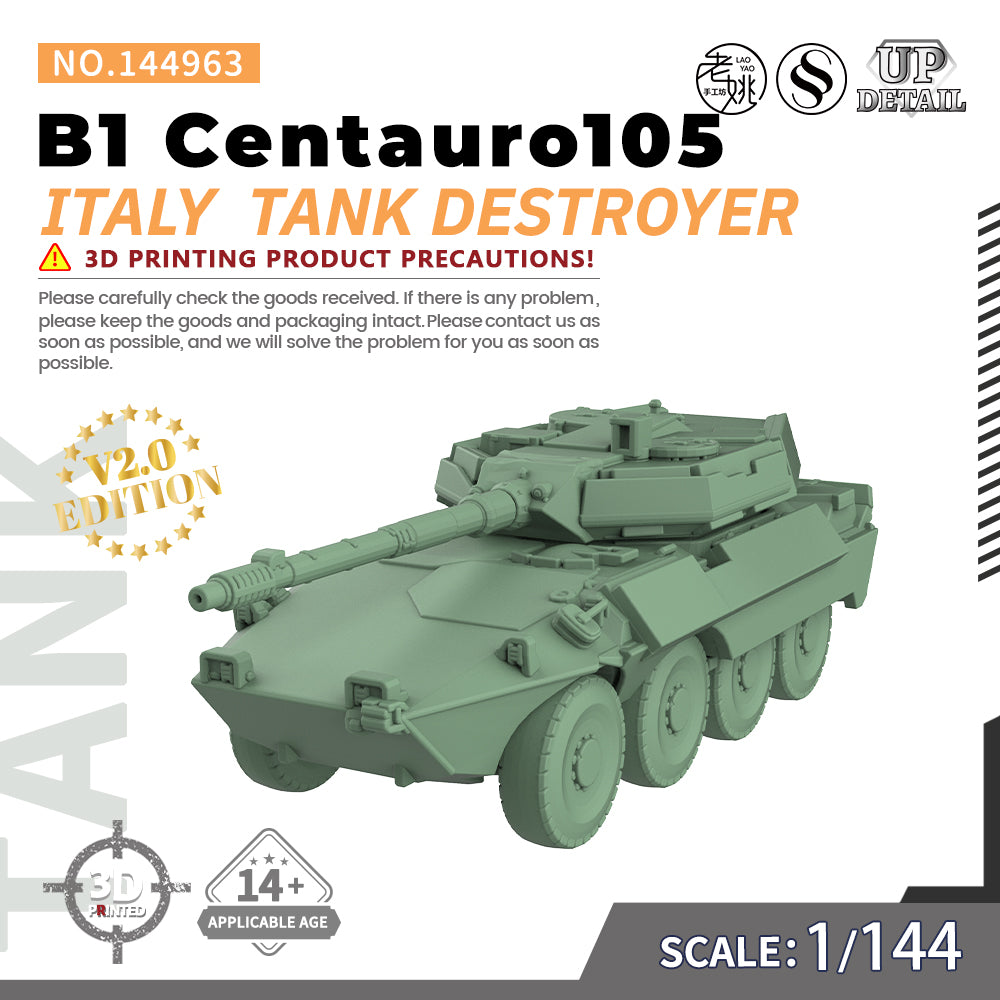 SSMODEL 963 Military Model Kit Italy B1 Centauro105 Tank Destroyer