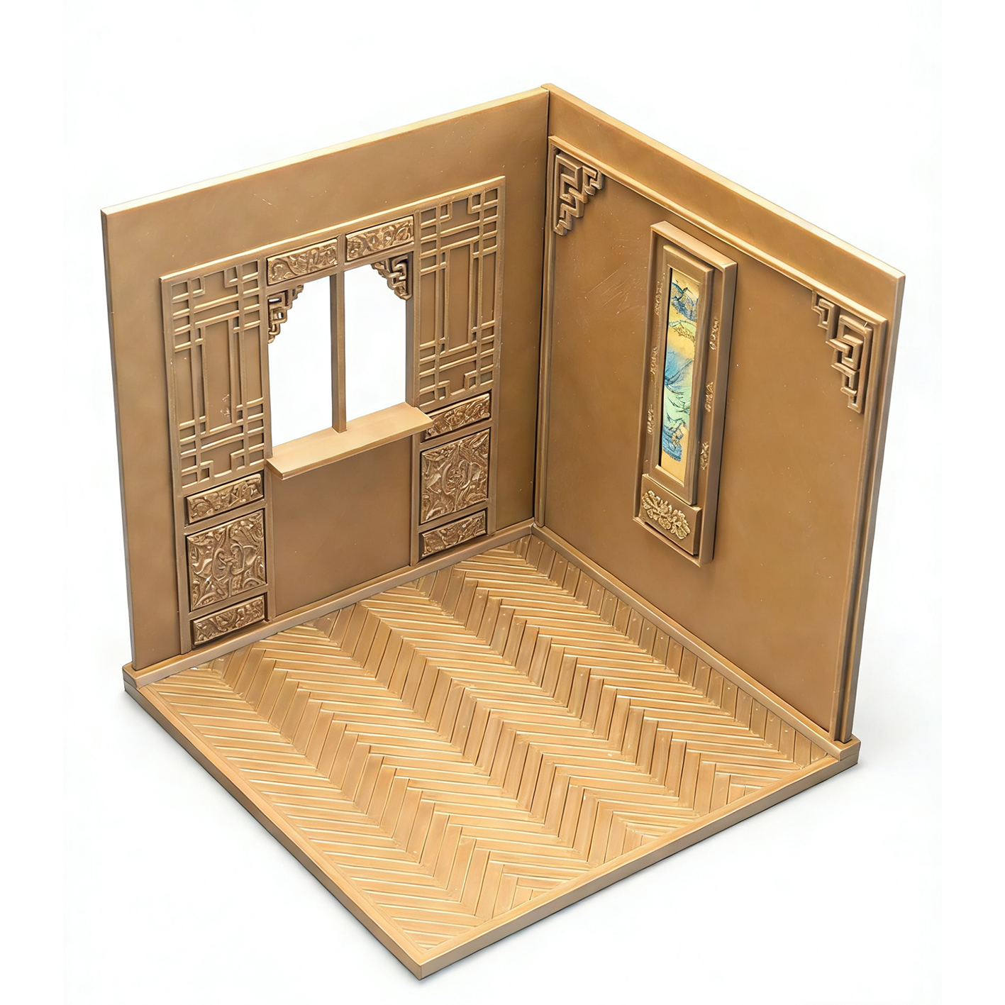 RHF12236 Ancient-Style Wall Corner Room Hanging Painting 3D Printing DIY Miniature Scenes Dollhouse Creative Ornaments Desktop Scenes Mini Models BJD & OB Dolls Ancient-Style Wall Corner Room Hanging Painting