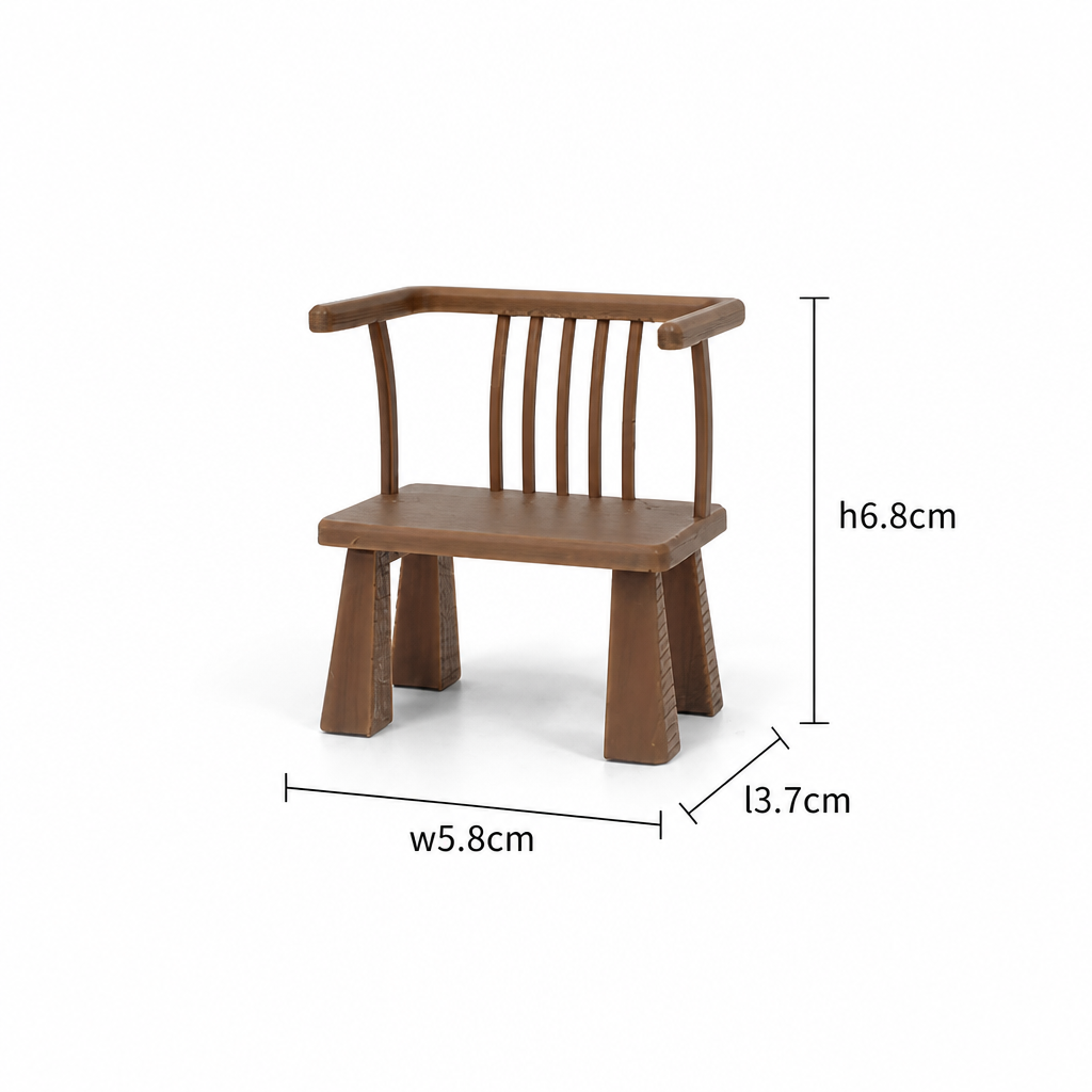 RHF0472 New Chinese-style antique chair Mini Chinese-style round chair mini armchair new Chinese-style backrest chair miniature ancient-style scene furniture