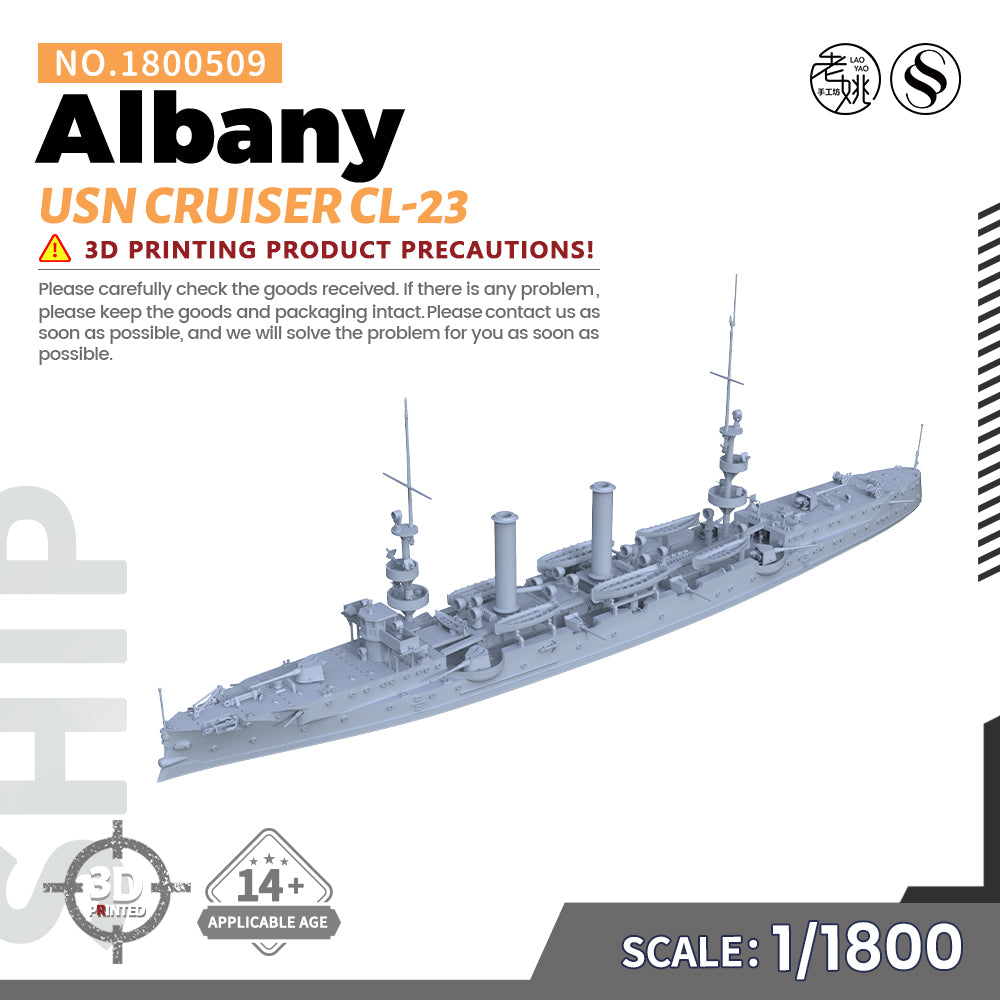 SSMODEL 509 Military Warship Model Kit US Navy Albany Protected Cruiser CL-23