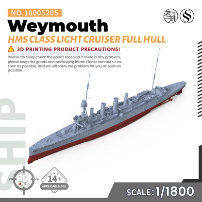 SSMODEL 520S Military Warship Model Kit HMS Weymouth Class Light Cruiser