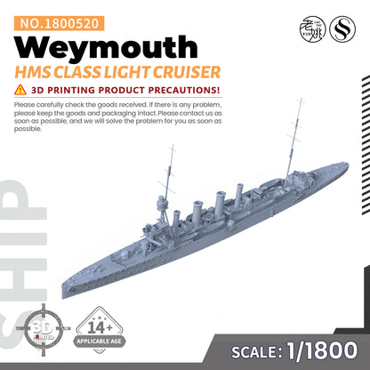 SSMODEL 520 Military Warship Model Kit HMS Weymouth Class Light Cruiser