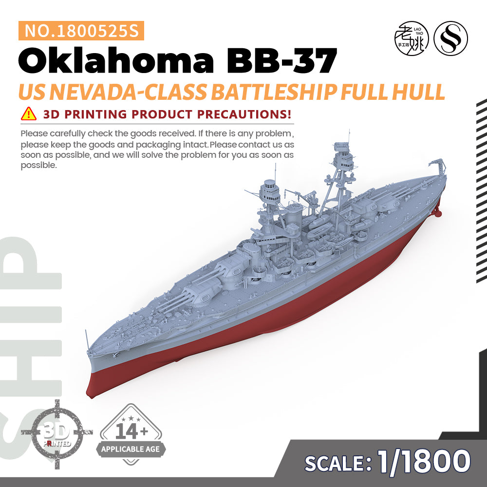 SSMODEL 525S Military Warship Model Kit US Navy Oklahoma Nevada-class Battleship BB-37