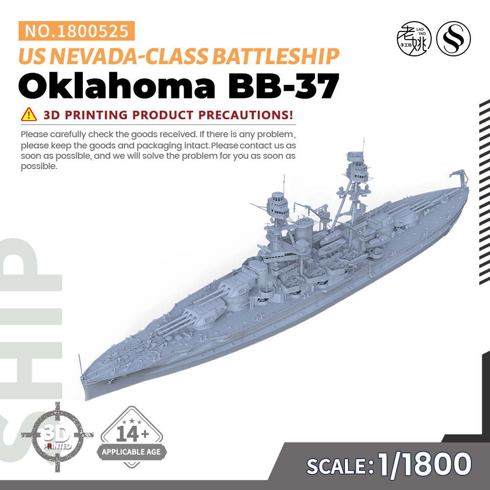 SSMODEL 525 Military Warship Model Kit US Navy Oklahoma Nevada-class Battleship BB-37