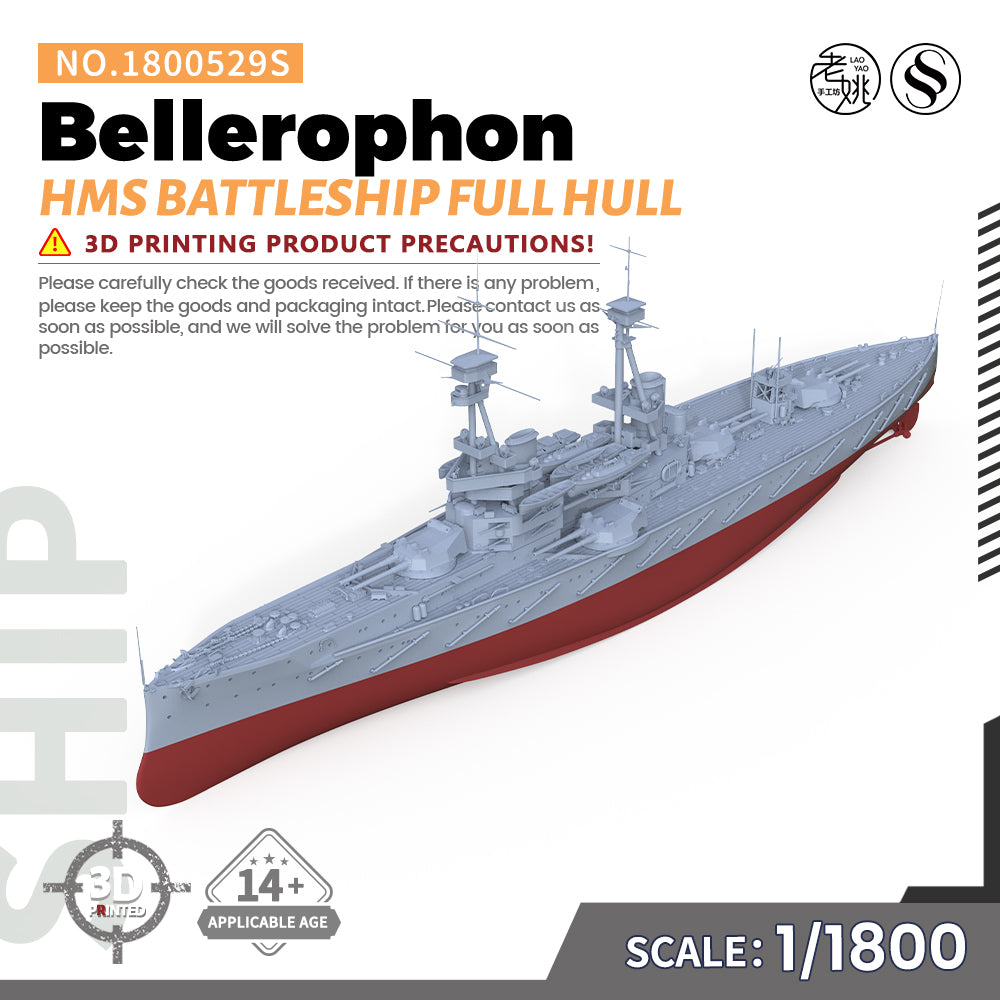 SSMODEL 529S Military Warship Model Kit HMS Bellerophon Battleship