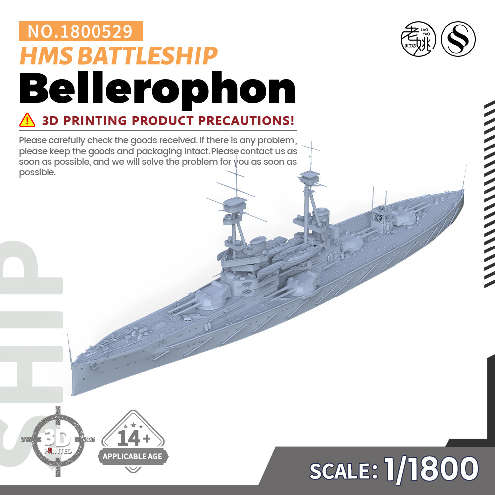 SSMODEL 529 Military Warship Model Kit HMS Bellerophon Battleship