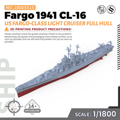 SSMODEL 551S Military Warship Model Kit US Navy Fargo class Light Cruiser CL-106