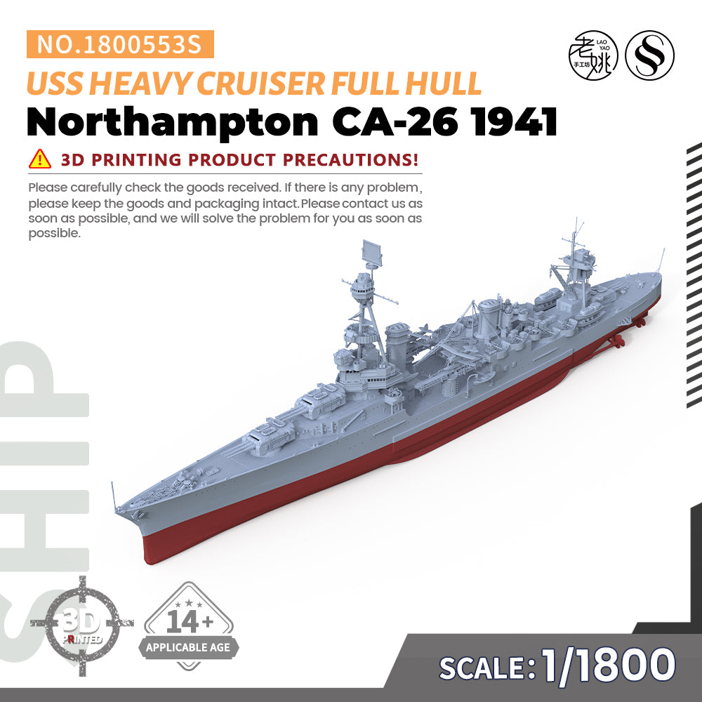 SSMODEL 553S Military Warship Model Kit US Navy Northampton Heavy Cruiser CA-26