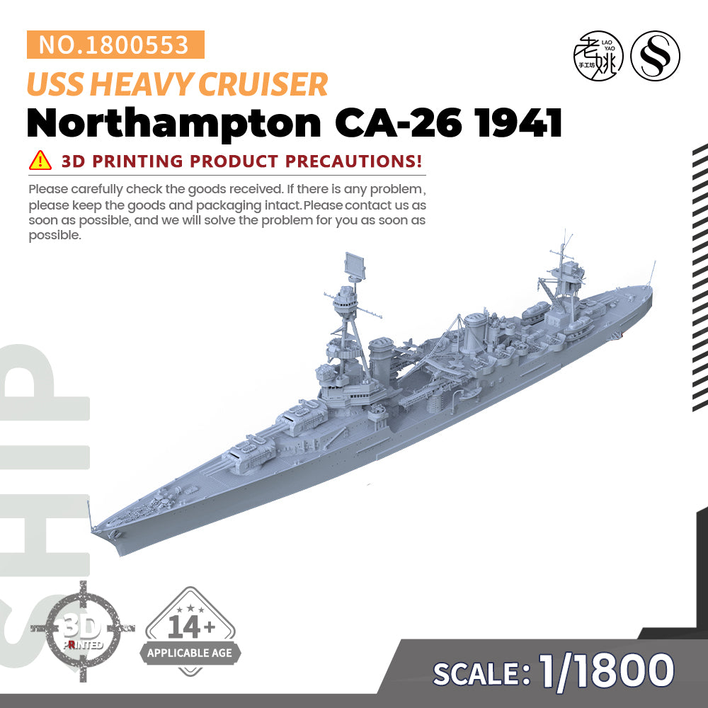 SSMODEL 553 Military Warship Model Kit US Navy Northampton Heavy Cruiser CA-26