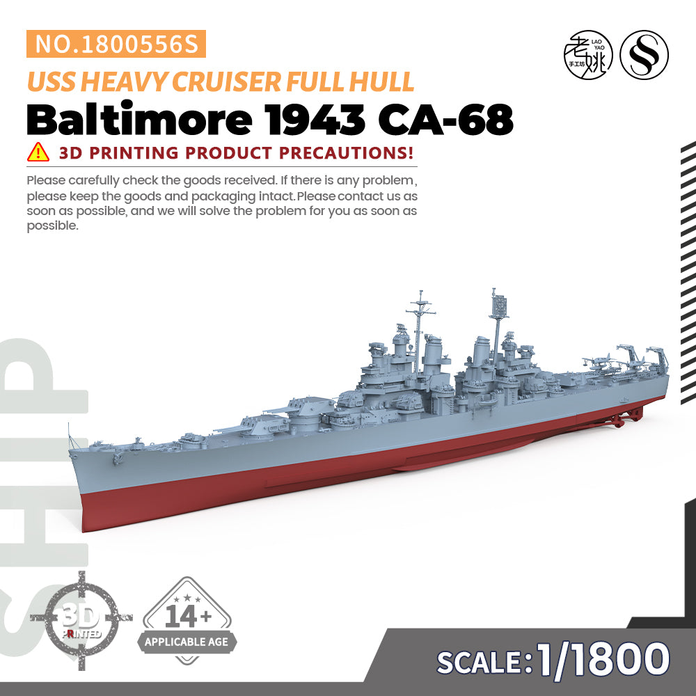 SSMODEL 556S Military Warship Model Kit US Navy Baltimore Heavy Cruiser 1943 CA-68