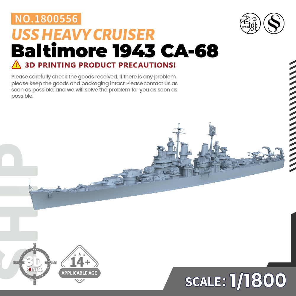 SSMODEL 556 Military Warship Model Kit US Navy Baltimore Heavy Cruiser 1943 CA-68