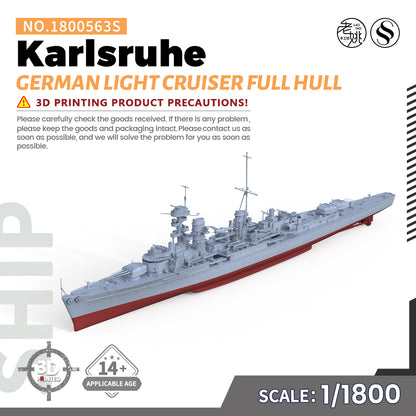 SSMODEL 563S Military Warship Model Kit German Navy Karlsruhe Light Cruiser