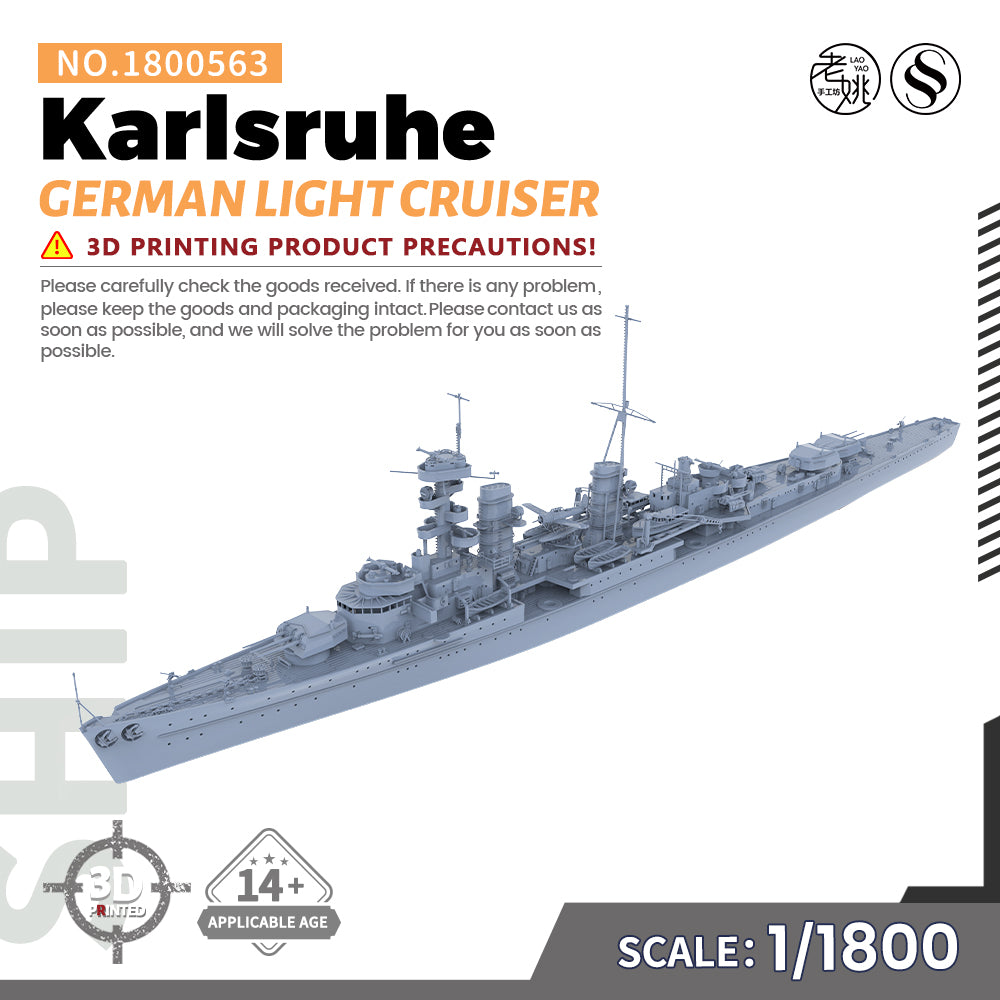 SSMODEL 563 Military Warship Model Kit German Navy Karlsruhe Light Cruiser