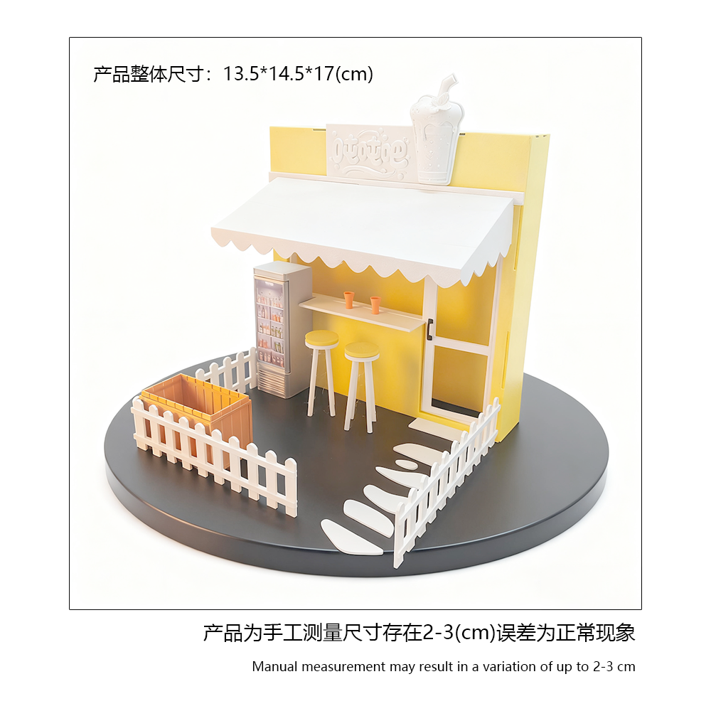 LYTP1024 Chug Chug Water Bar? 3D Printing DIY Miniature Scenes Dollhouse Creative Street View Desktop Scenarios Mini Models 12-Inch BJD OB Doll