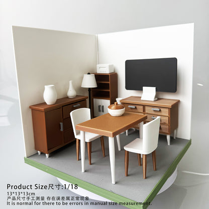 RHF121024 Drawing Room 3D Printing DIY Miniature Scenes Dollhouse Frame Creative Decorations Desktop Scenarios Mini Models