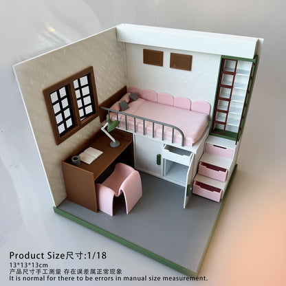 RHF1013 Summer Retreat Hut 3D Printing DIY Miniature Scenes Dollhouse Frame Creative Decorations Desktop Scenarios Mini Models 12-Inch BJD OB Doll