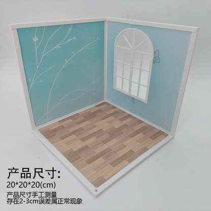 LYTP122001 1/12 Universal Wall & Floor Combination 3D Printing DIY Miniature Scene Dollhouse Creative Pendant Desktop Scene OB Baby 12-Inch Baby House Assembly Versatile Wall BJD Spring Bedroom Or Sweet Bedroom