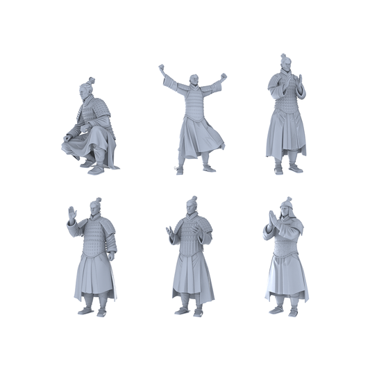 MRY-SFW LYGR229 Terracotta Army 2 Historical Theme War Chess Resin White Mold Miniature Soldier Scene Character Hand Figure
