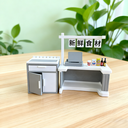 RHF12241 Fruit Platter Table Checkout Counter 3D printing DIY miniature scenes dollhouses creative ornaments desktop scenes and miniature models for BJD and OB dolls fruit platter table checkout counter