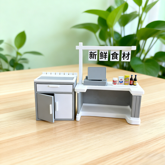 RHF12241 Fruit Platter Table Checkout Counter 3D printing DIY miniature scenes dollhouses creative ornaments desktop scenes and miniature models for BJD and OB dolls fruit platter table checkout counter