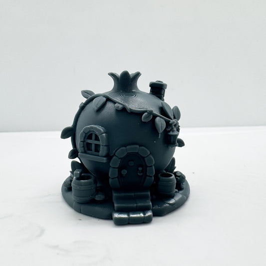 LYTS177 3D Printed Miniature Pomegranate House Scene - Whimsical Fantasy Diorama Decor for Model Display