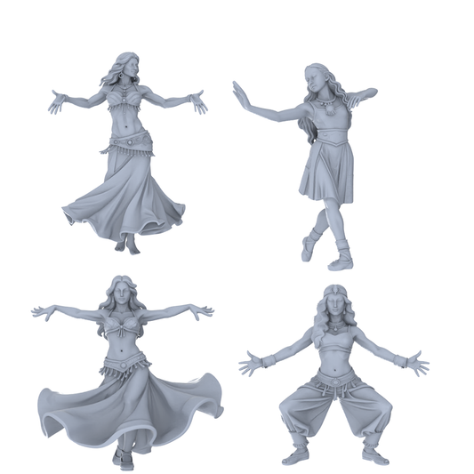 MRY-SFW LYTR753 Belly Dance Figure 4 pcs Miniature Car Diorama Figures Scene Props Accessories Resin