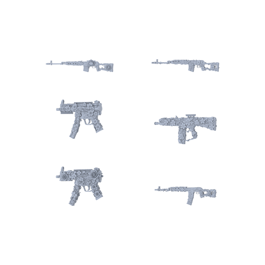 MRY-SFW LYGS242 Floral Rapid-Themed Modified SMG/Carbine Set - 6 Romantic Fantasy Variants (Untextured)