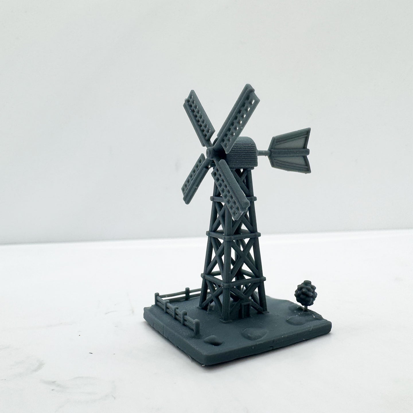 LYTS185 Old West Windmill Miniature Model - 3D Printed Railroad Scenery Accessory for Railway Dioramas