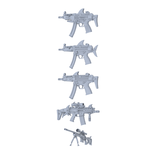 MRY-SFW LYGS227 Deep Sea Fantasy Custom Firearm Pack - 5 Unique Shark Tooth/Fin/Tail Designs
