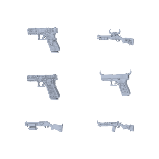 MRY-SFW LYGS165 Wild West Fantasy Custom Compact Weapon Pack - 6 Unique Bull Horn, Head & Totem Pattern Designs