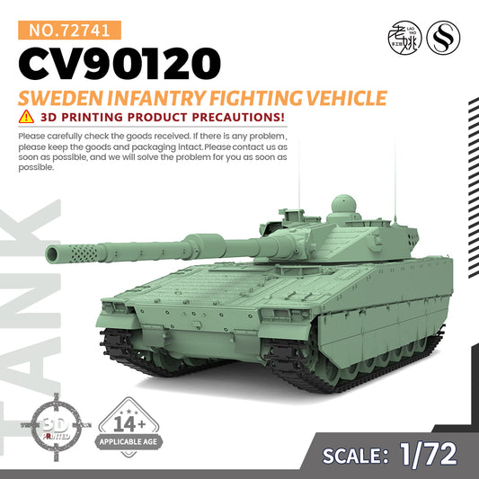 SSMODEL 741 Military Armoured Model Kit Sweden CV90120 Light Tank