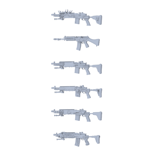 MRY-SFW LYGS323 Wild Rage Series - 6-Piece Sci-Fi Assault Rifle Set Modified with Full Beast Shape & Bone Elements