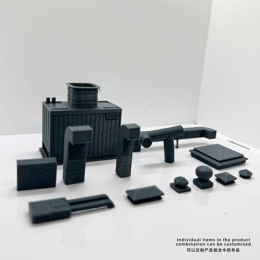 Yao's Studio LYTS092  3D Printed Miniature Model Air Conditioning And Ventilation Equipment Set Including Cooling Tower Ventilation Equipment Air Filter And Ducts