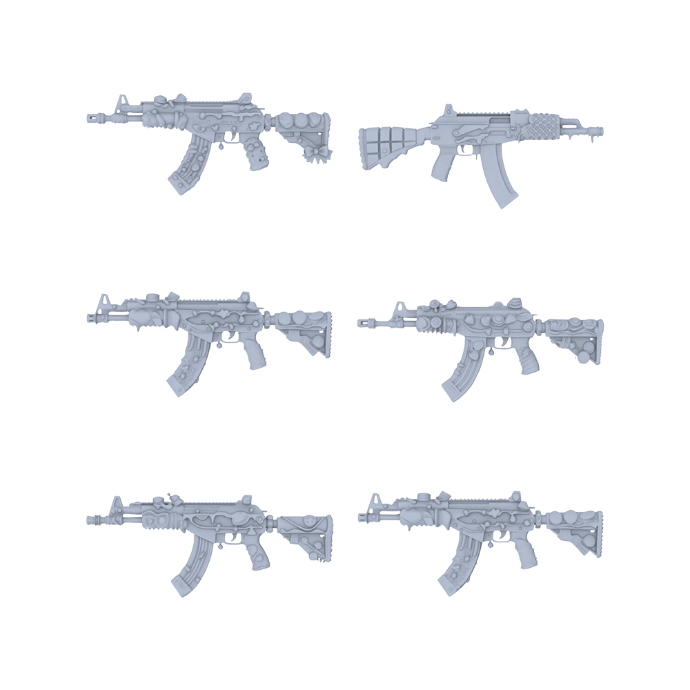 MRY-SFW LYGS043 Whimsical Modified AK Rifle Collection - 6 Decorative Models