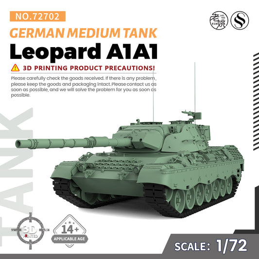SSMODEL 702 V1.9 1/72(64,76,87) 25mm Military Model Kit German Leopard A1A1 Medium Tank