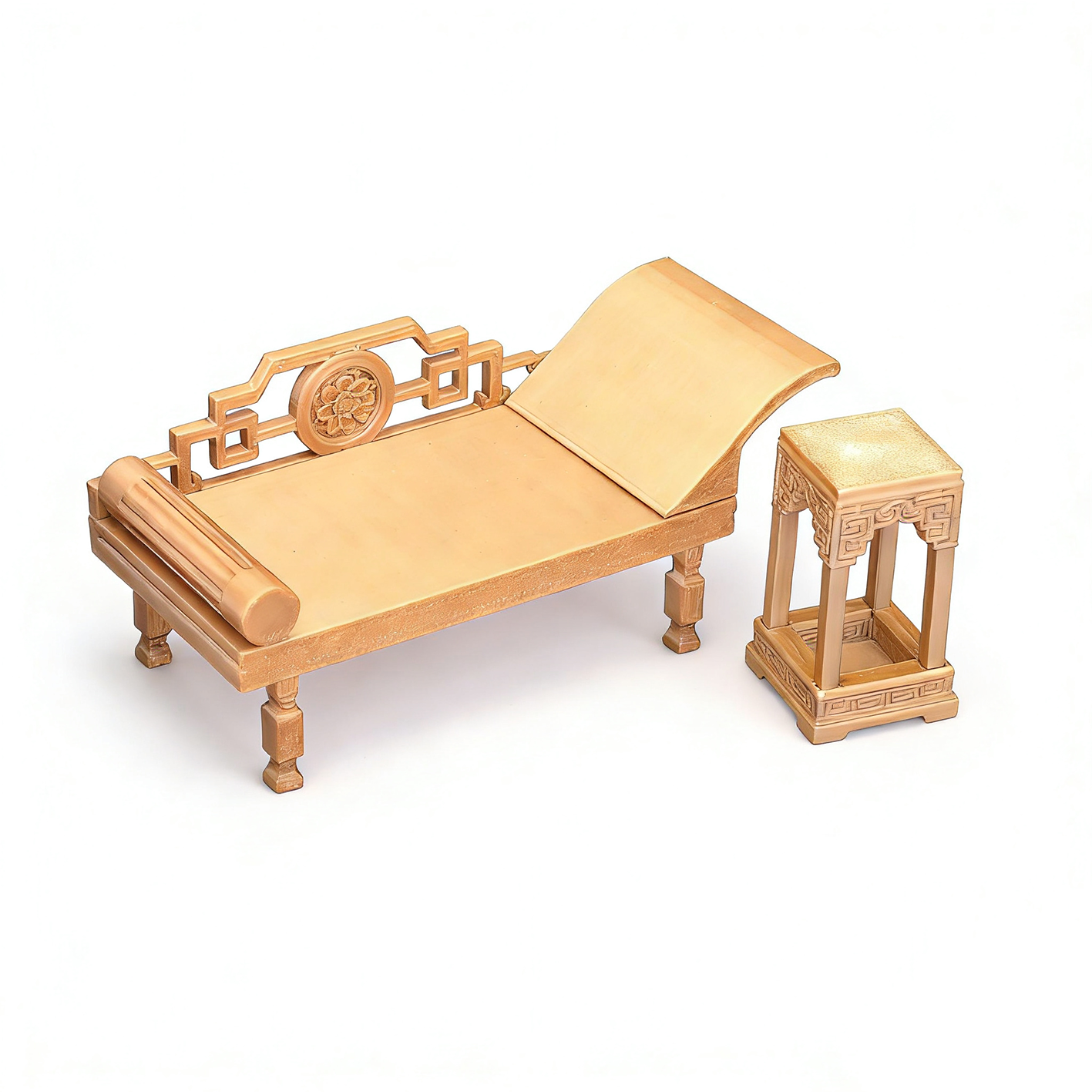 RHF229 Ancient-Style Beauty Couch & Shelf 3D Printing DIY Miniature Scenes Dollhouse Creative Ornaments Desktop Scenes Mini Models BJD & OB Dolls Ancient-Style Beauty Couch & Shelf