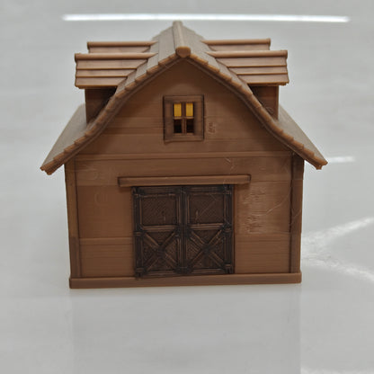 RHF0444 Triangular-roof wooden house with multiple windows Desktop Ornament Sand Table Architecture Architectural Model Miniature House Small-scale Landscaping