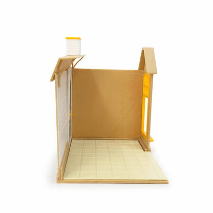 RHF0410 Healing-themed cartoon small house miniature frame with open space body, adaptable to multiple scenarios Desktop Ornament Creative DIY Hut Dollhouse Background House Model